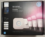 Philips Hue 75W 3-BULB Color Starter Kit With Bridge & Smart Button *new*. Fixed Price $139.95.