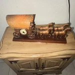 Western Americana Covered Wagon Horses Clock Lamp Handmade Decor. Fixed Price $124.50.