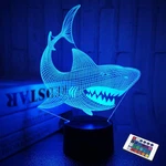 Shark 3D Illusion Night Light Animal Touch Table Desk Lamp, With Remote Control. Fixed Price $27.99.
