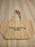Frasier Sterling Sport Striped Tote Bag - Cream W/ Multicolor Stripes. Fixed Price $18.99.