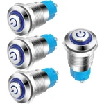 Gebildet 4PCS IP65 Waterproof Push Button 3A 12MM-BLUE Led, Silver. Fixed Price $11.94.