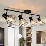 4-LIGHT Track Lighting Kit, Rotatable Ceiling Fixtures, Black Metal Cage, E26. Fixed Price $78.84.
