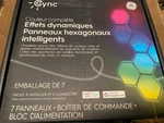 Ge Cync Smart Led Light Hexagon Panels 7 Pc Dynamic Effects Full Color Bluetooth. Fixed Price $92.99.