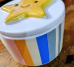 Pillowfort Ceramic Star Trinket Box With Striped Lid Multicolor Small. Fixed Price $8.00.