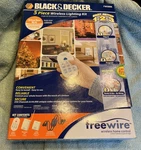 Black & Decker 5-PIECE Freewire Wireless Lighting Starter Kit FW3000. Fixed Price $33.75.