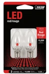 Feit Electric BPC7/R/LEDG2/2 Red Holiday & Party Light Bulb, 2-PACK. Fixed Price $25.95.