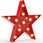Pooqla Star Lights, Glitter Led Marquee, Red Up - Battery Pow. Fixed Price $30.98.