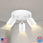 3 Track Lighting Fixtures Ceiling, Matte White Round Directional. Fixed Price $58.32.
