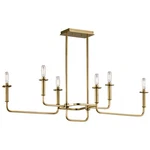 Kichler Lighting Alden Collection 6-LIGHT Natural Brass Linear Chandelier. Fixed Price $759.99.