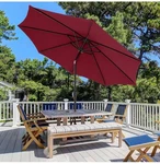 Cobana Outdoor Patio Table Umbrella 7.5FT Push Button Tilt And Crank, Dark Red. Fixed Price $29.99.
