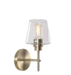 Kenroy Home Dean 11 In. Antique Brass Sconce With Clear Glass Shade. Fixed Price $24.00.