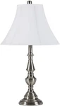 Nickel Finish Metal Table Lamp With White Linen Shade 25.5IN Ore HBL2125. Fixed Price $49.95.