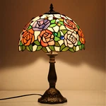 Rose Flower Style Tiffany Table Lamp Stained Glass Desk Light For Home Decor 18". Fixed Price $99.98.