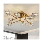 Vintage Gold Semi Flush Mount Ceiling 8-LIGHT Glass Sputnik Chandeliers.... Fixed Price $143.80.