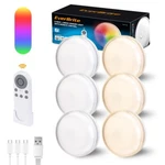 Everbrite 6PC Rechargeable Puck Light Sensor Under Cabinet Wireless Closet. Fixed Price $62.99.