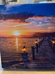 Wooden Bridge At Dawn Led Up Lighted Canvas Art Wall Or Tabletop Picture. Fixed Price $14.50.