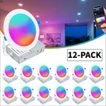 12PC 6IN Rgbw Color Changing Smart Led Recessed Light W/junction Box,app Control. Fixed Price $137.56.