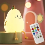Led Cute Pear Night Light, Silicone Fruit Lamp With Remote, Squishy Kawa.... Fixed Price $27.53.