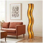 Eangee Wave 72" High Orange Cocoa Leaves Giant Tower Floor Lamp. Fixed Price $578.00.