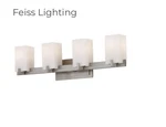 Feiss Riva 4-LIGHT Vanity Fixture Brushed Steel #VS18404-BS. Fixed Price $106.95.