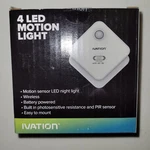 Ivation 4 Led Motion Sensor Night Light- Aaa Batteries MOUNTABLE-3 Color Choices. Fixed Price $12.77.