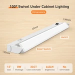 2X Under Cabinet Led Swivelling 12"/18"/24" Kitchen Closet Linkable Lights. Fixed Price $39.09.