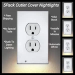 5 Pack Outlet Cover With Integrated Led Night Light. Fixed Price $25.95.