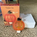 Halloween Acrylic Plug Jack Lantern Pumpkin Witch. Fixed Price $30.00.