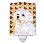 Carolines Treasures SS4375CNL Maltese Fall Leaves Portrait Ceramic Night Light. Fixed Price $9.10.