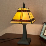 Tiffany Table Lamps,small Handcrafted Stained Glass Accent Light,amber Mis. Fixed Price $118.63.