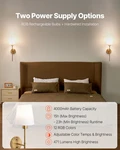 Battery Operated Wall Sconce Set Of 2, 4000MAH Rechargeable Wireless Light. Fixed Price $62.99.