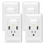 4.2A Dual Usb Outlet Receptacle Charger Led Night Light With Wall Plate Cover. Fixed Price $59.98.