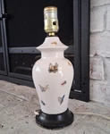 Vintage Morris Greenspan 11" Ceramic Table Lamp Insect Butterfly Motif Mcm Base. Fixed Price $45.00.