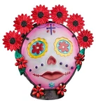 Painted Lady Sugar Skull Day Of The Dead Glass Decorative Lamp New Electric Art. Fixed Price $25.00.
