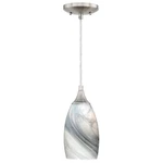 Vaxcel Milano Mini Pendant Marble Swirl Glass, Satin Nickel - P0176. Fixed Price $89.99.