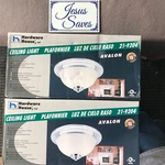 2-POLISHED Chrome Avalon Series Light Flush Mount Ceiling Fixture 21-9204. Fixed Price $30.00.