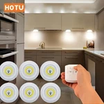 6 - Pack Wireless Led Puck Lights With Remote Battery Powered. Fixed Price $14.40.