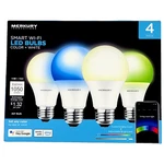 Wi-fi Smart Bulbs Color & White Dimmable 4 Pack Merkury Geeni 19W Alexa. Fixed Price $25.62.