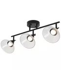 Catalina 23"W 3-LIGHT Led Track Bar Fixture Matte Black Clear Glass Shades. Fixed Price $49.98.