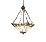 Meyda Tiffany 17391 Bronze Mahogany 2-LIGHT 24"W Pendant With Handmade Shade. Fixed Price $846.00.
