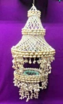 Sea Shell Wind Chimes 3 Tier Turquoise Xl Chandelier 24" Long 11 Diam Vtg. Fixed Price $39.95.