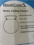 Royal Cove Globe Light White Glass. Fixed Price $15.00.