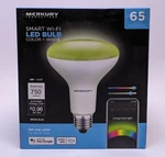 Merkury Innovations Smart Wi-fi Led Light Bulb Color + White 65 Watt Eqv. BR30. Fixed Price $17.50.