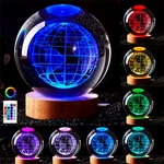 3D Earth Crystal Ball LAMP,3.15 Inch K9 Night Light With Wooden .... Fixed Price $36.04.
