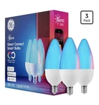 3 Pack Ge Cync Smart Color Bulbs Wifi Compatible Alexa & Google E12 Candelabra. Fixed Price $17.60.