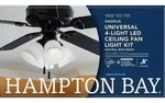 Hampton Bay Gazelle 4-LIGHT Led Natural Iron Universal Ceiling Fan Kit. Fixed Price $34.99.