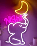 Elephant Neon Sign Moonlight Decor - Pink Night Led Dimmable Wall New. Fixed Price $29.99.