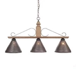 Large Wellington Pendant Island Light Pearwood Punched Country New. Fixed Price $425.00.