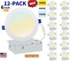 Recessed Led Ceiling Lighting, 6 Inch, Disk Downlight, 12W, 1050 Lumens, Us Ship. Fixed Price $56.00.