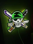 Custom Zoro Skull Emblem Led Light Box (one Piece). Fixed Price $50.00.